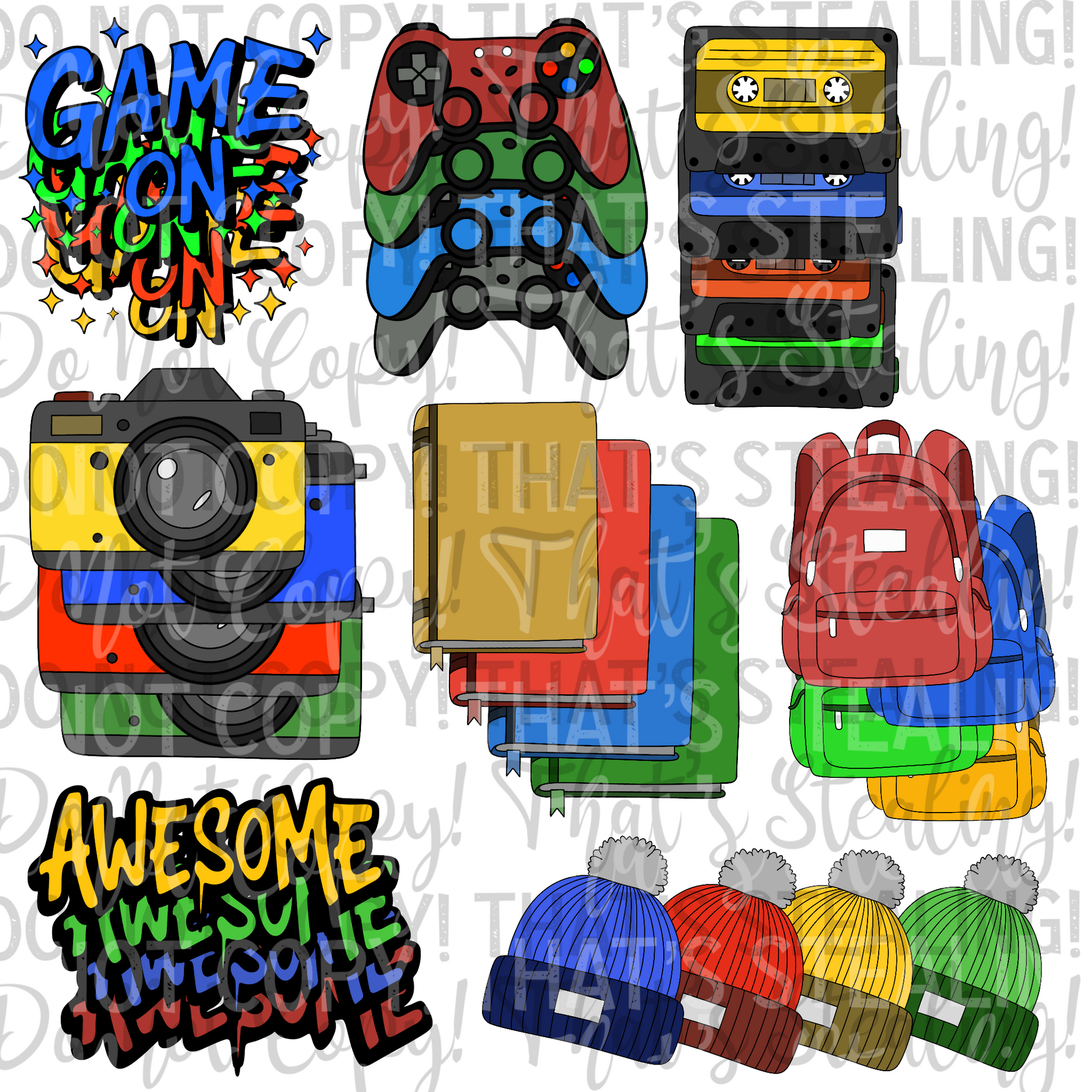 Boys Aesthetic Clipart Bundle