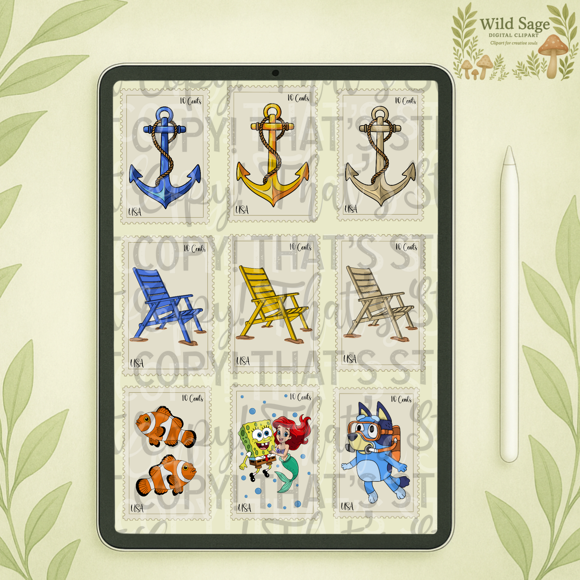 Coastal/Underwater Clipart Bundle