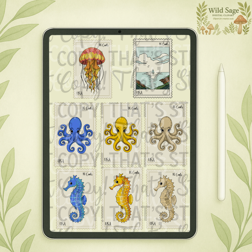 Coastal/Underwater Clipart Bundle