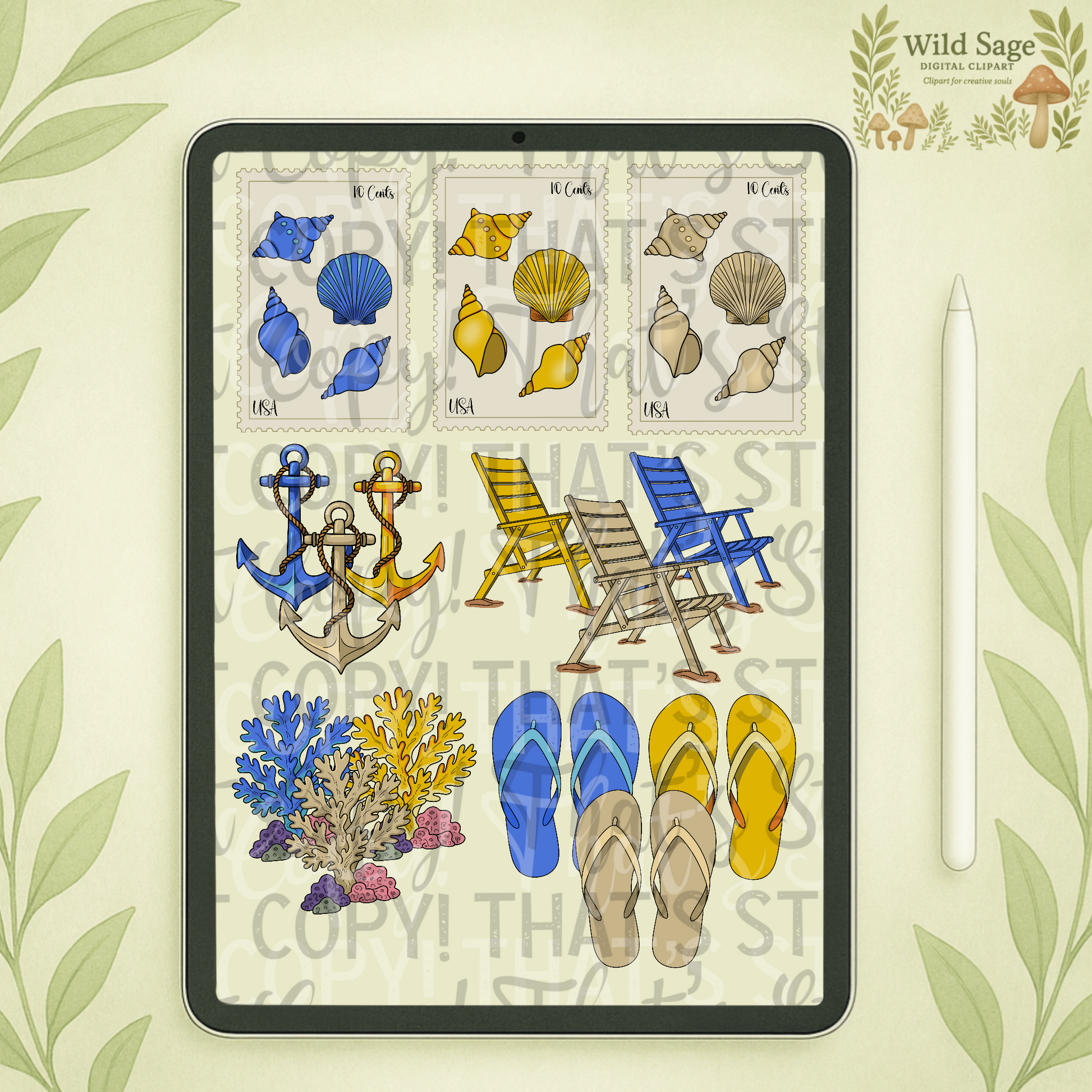 Coastal/Underwater Clipart Bundle