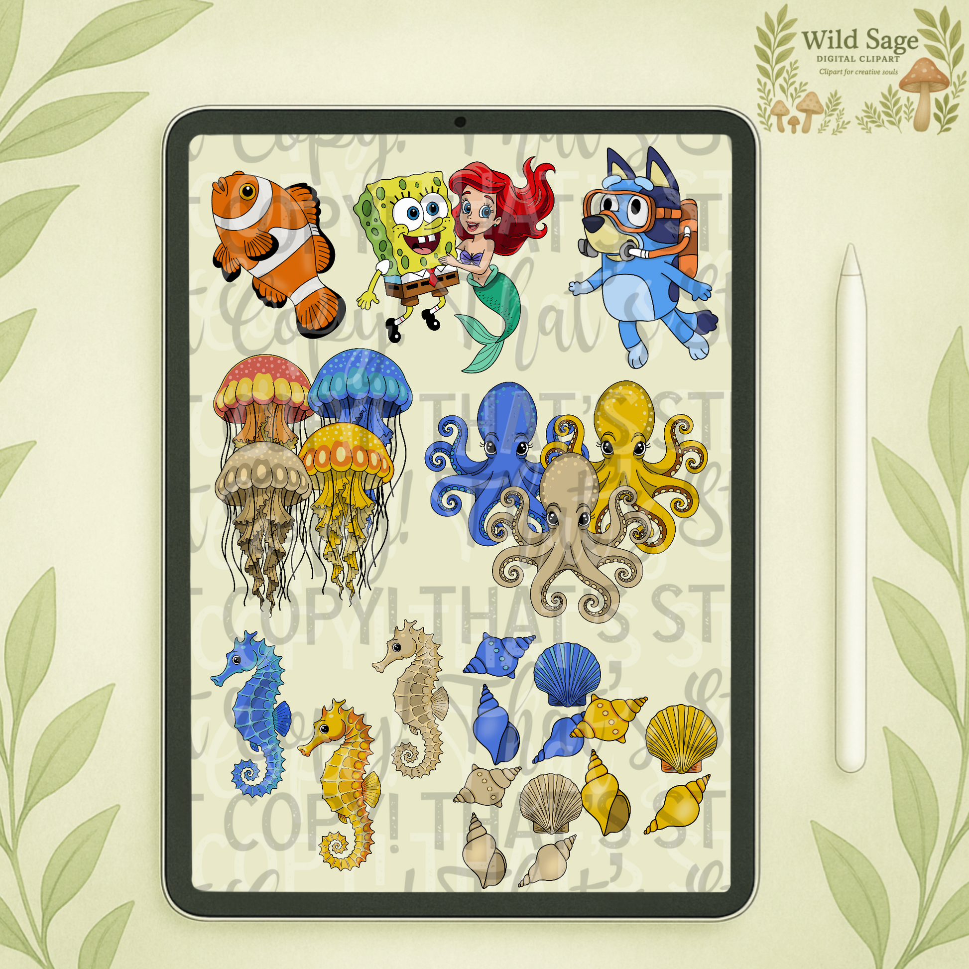 Coastal/Underwater Clipart Bundle