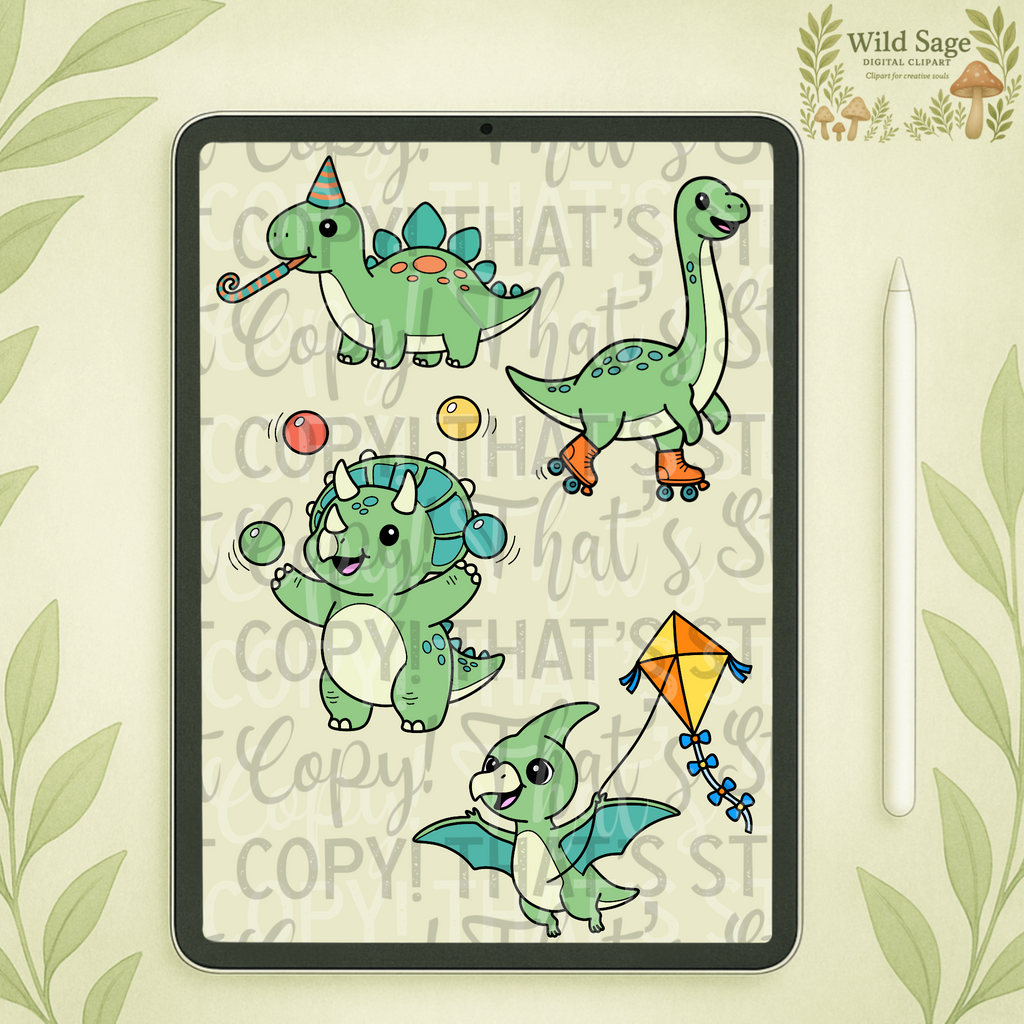 Party Dino Clipart Bundle