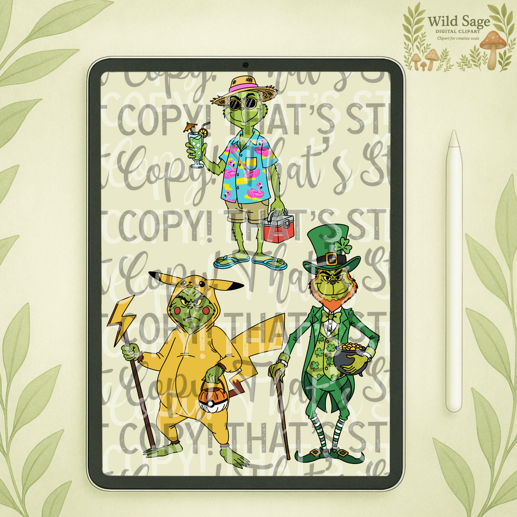 Green Guy Clipart bundle