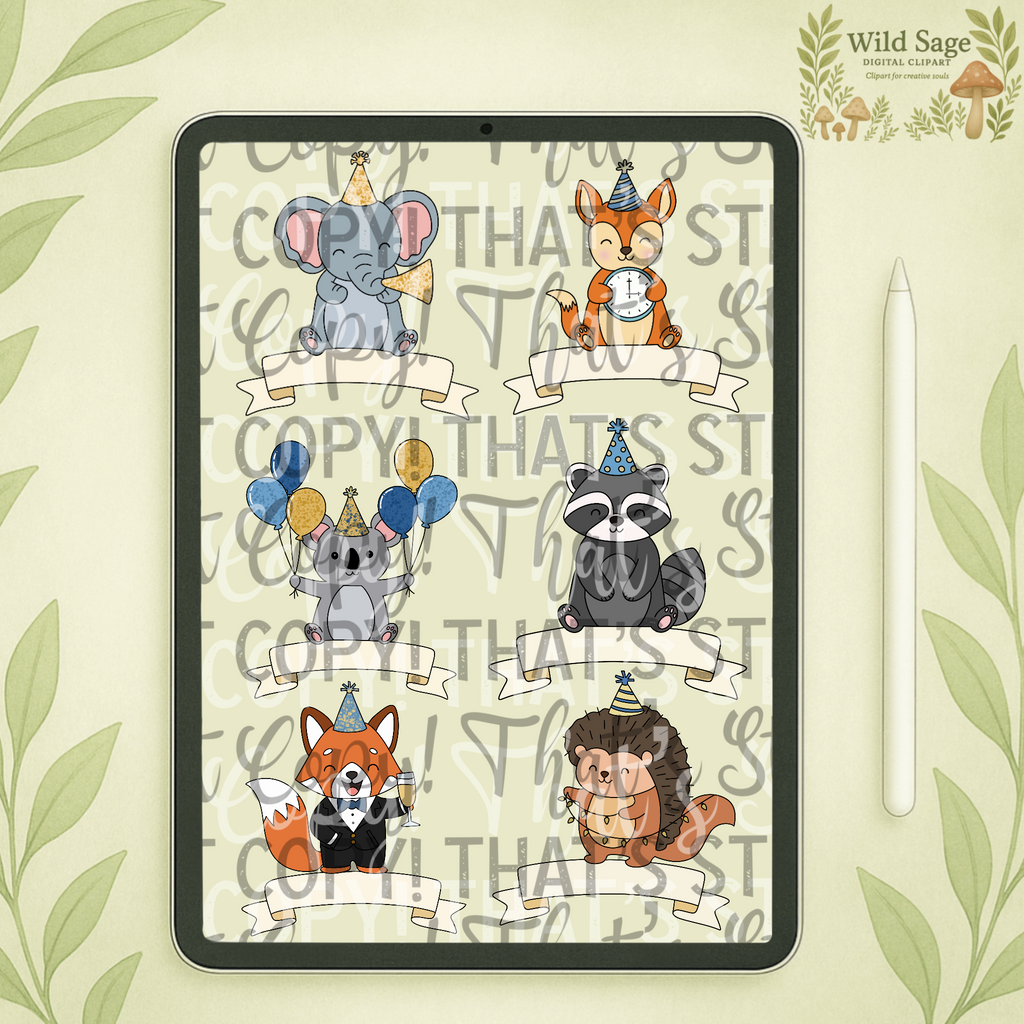 New Years Cute Characters Bundle