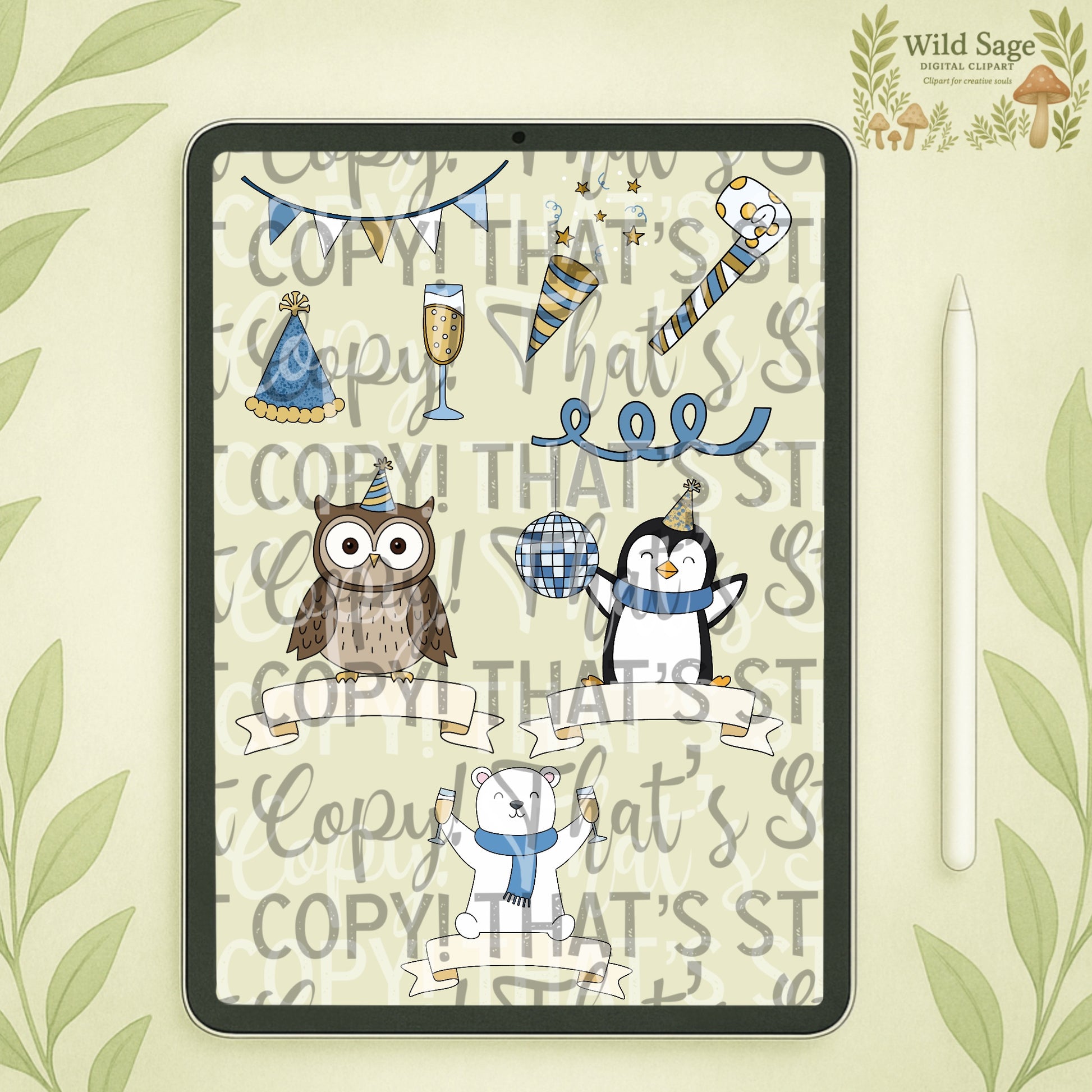 New Years Cute Characters Bundle