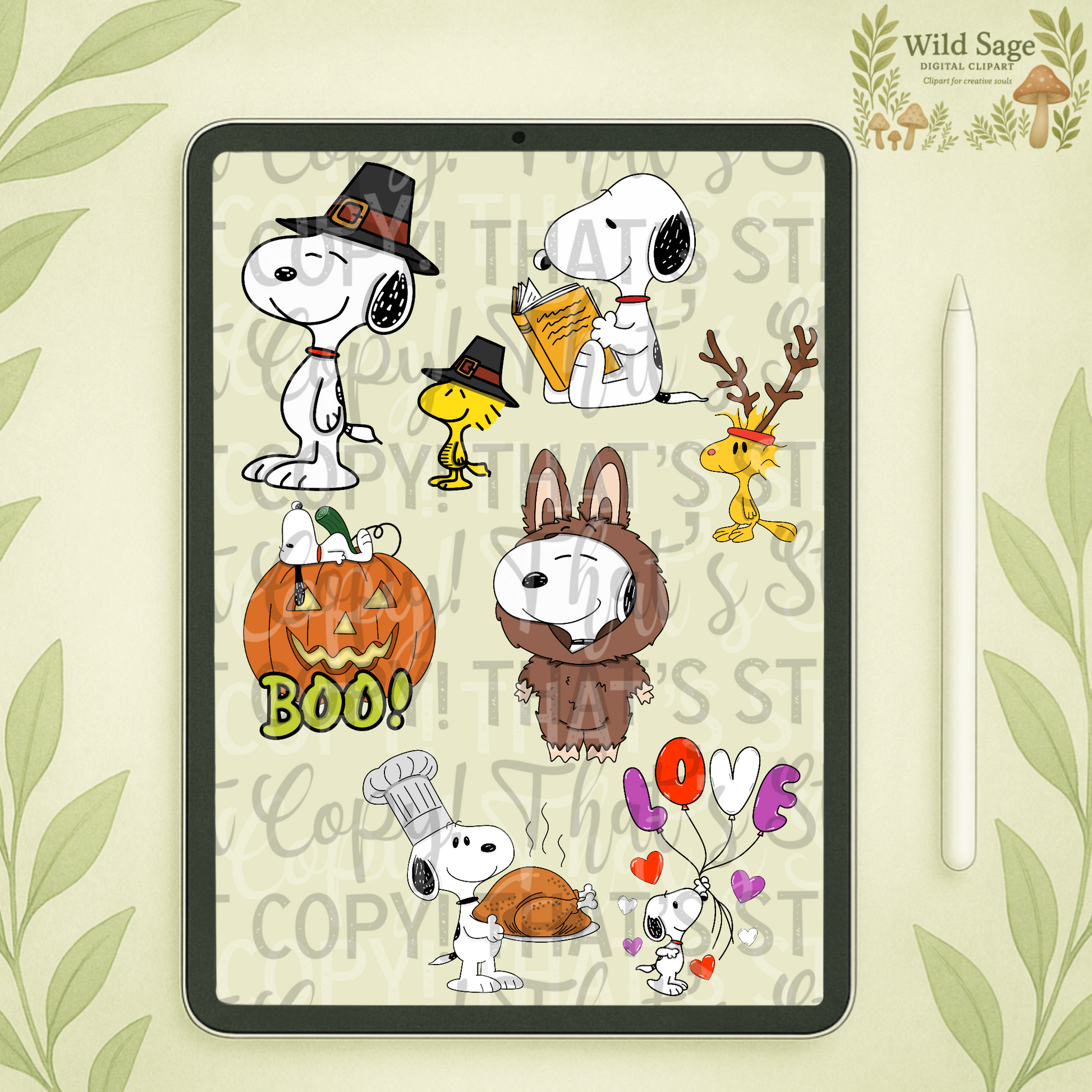 White Dog Clipart Bundle