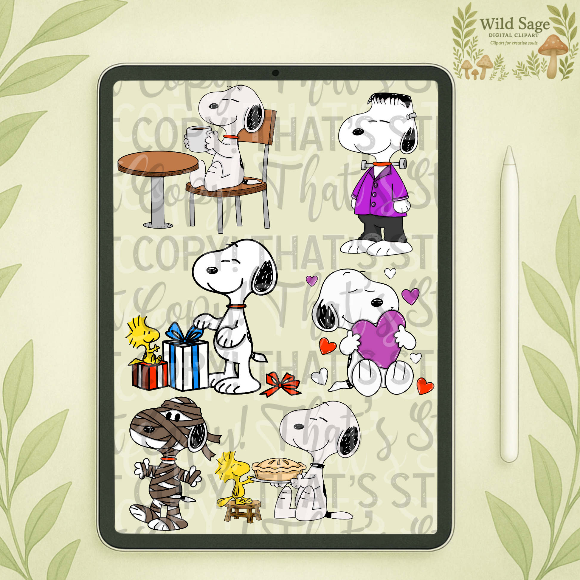White Dog Clipart Bundle
