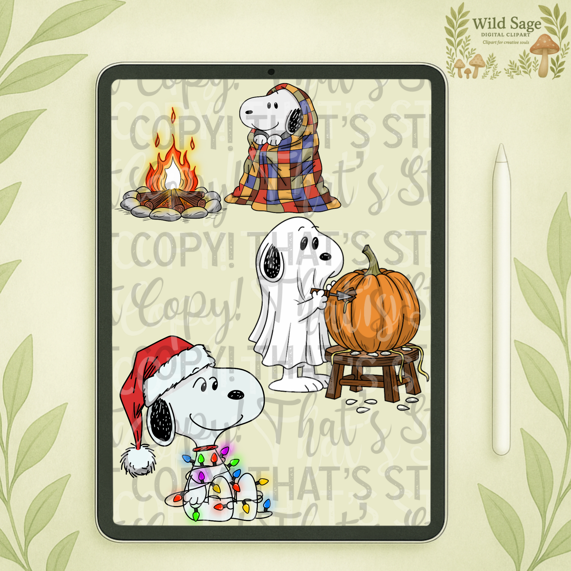 White Dog Clipart Bundle